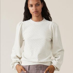 Ganni Velvet Jersey Puff Sweatshirt